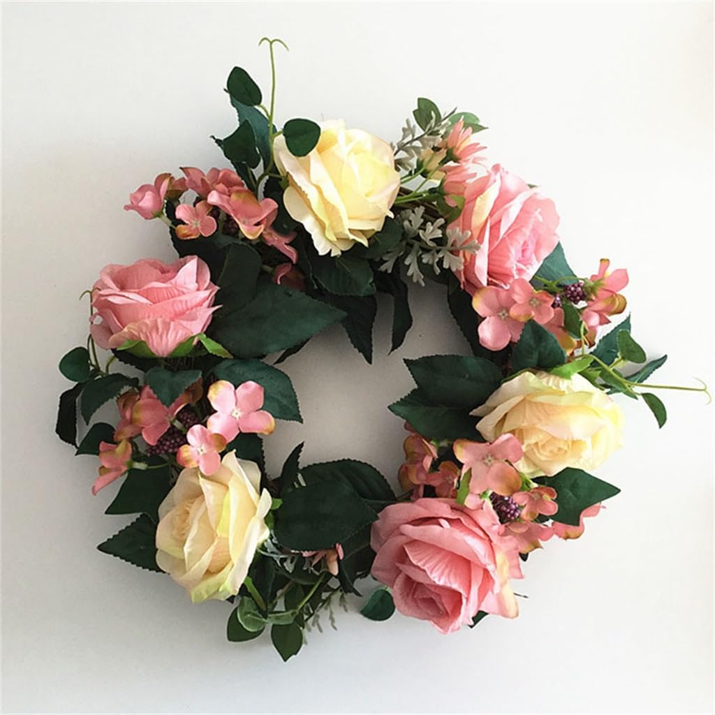 European Rose Silk Flower Wreath Lintel Wreath Wedding Decoration Living Room Decoration Door Hanging