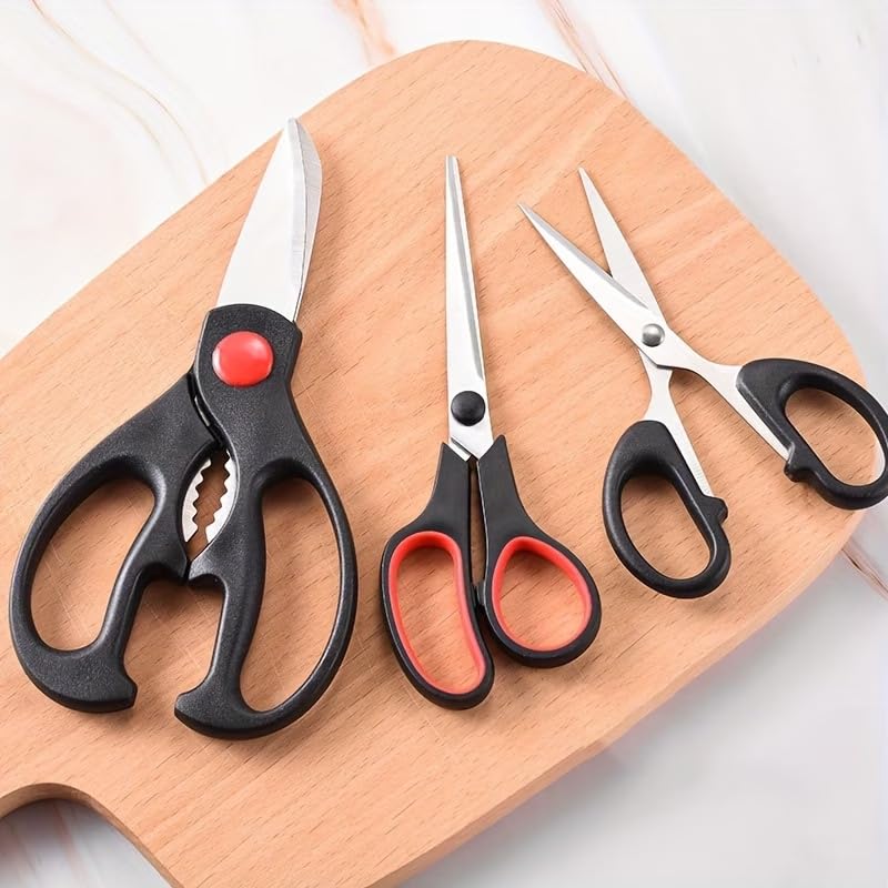 Kitchen Shears Set – 3-Pack Stainless Steel All-Purpose Kitchen Scissors, Sharp Poultry Shears and Utility Cooking Scissors for Home Use