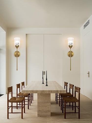 Miniatura 4 de HEQIQEH Juego de 2 apliques de pared recargables vintage con pantalla de vidrio transparente con flecos, regulables, sin cables, con control remoto,