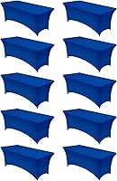 Vista 20 de Utopia Kitchen Mantel de spandex de 4 pies [1 unidad, blanco] 200 GSM elástico, ajustado, lavable y resistente a las arrugas, cubierta rectangular