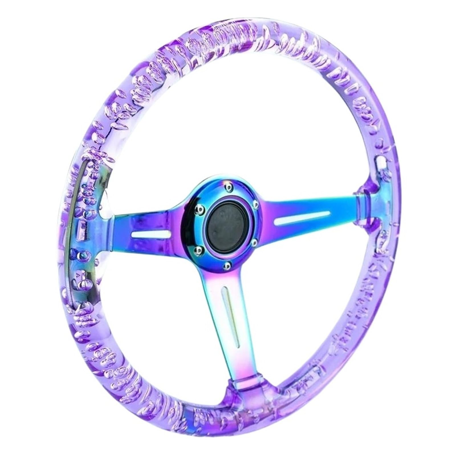 IBNA Volante da Corsa Volante Sportivo da Corsa Universale Trasparente Viola da 14 Pollici(Viola)