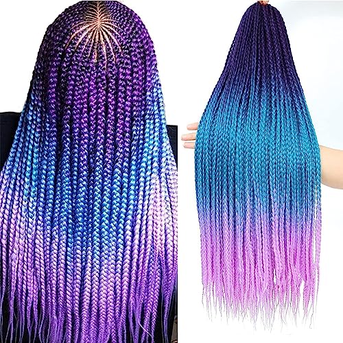 TAOYEMY Box Braids Crochet Hair Extensions 24 Inch 6 Packs, 22 Strands/Pack, Synthetic Braiding Hair for Women & Girls (56#, 24 inch)