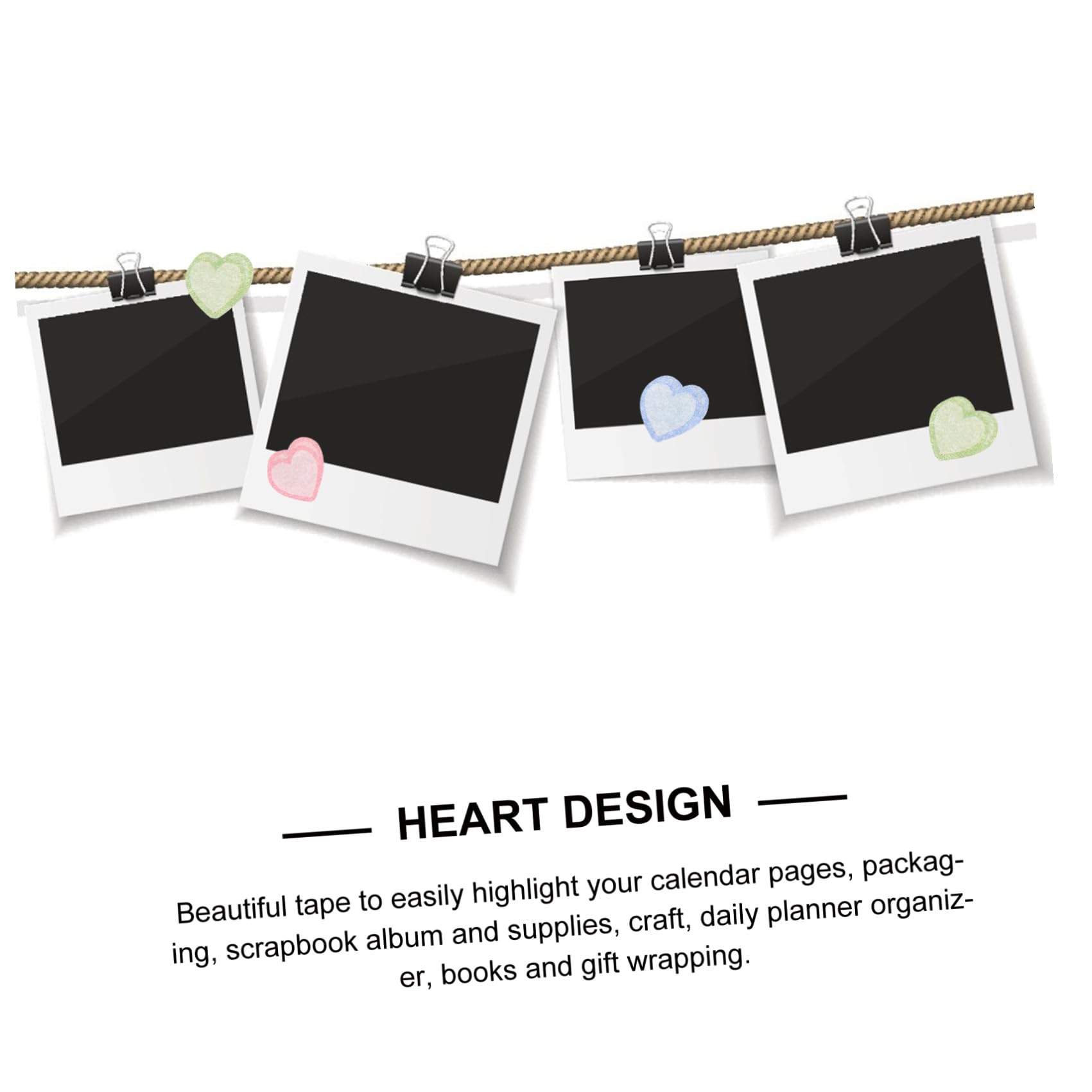 STOBOK 18 Nastro Washi Decorativo Forma Di Cuore Adesivi Per Scrapbooking e Fai Da Te Per Occasioni Speciali e Decorazioni Di