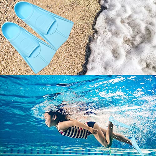 Fadgesy Swimming Training Fins,Comfortable Silicone Flippers For Swimming And Diving,Size Suitable Kids Girls Boys Adult (Xxx-Small, Lightblue) #TOP5