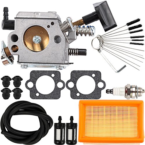 Dalom BR420 Carburetor Kit with Cleaner Cleaning Tool Fuel Line Filter Air Filter for Sthil SR320 SR340 SR380 SR400 SR420 BR320 BR340 BR380 BR400 BR420 Backpack Blower
