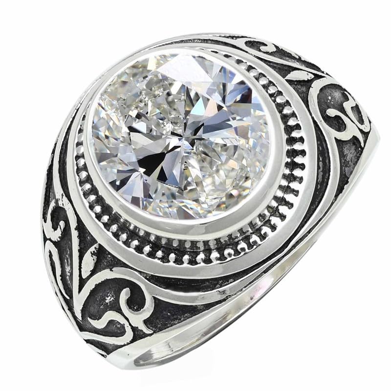 Bague plaquée argent durable contre les allergies avec pierres précieuses