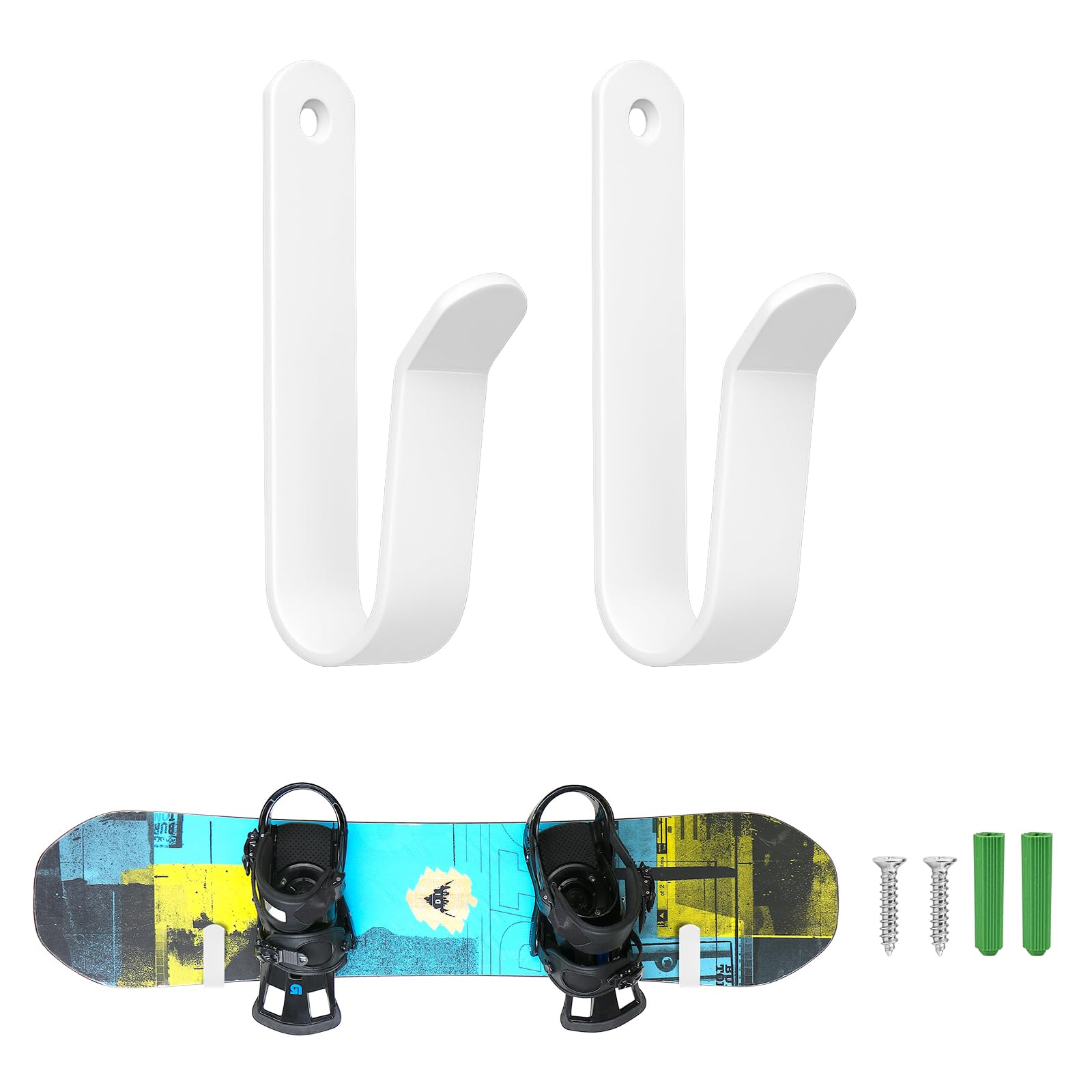 JINTANG 2pcs snowboard wall mount clips,Horizontal Skateboard Wall Mount