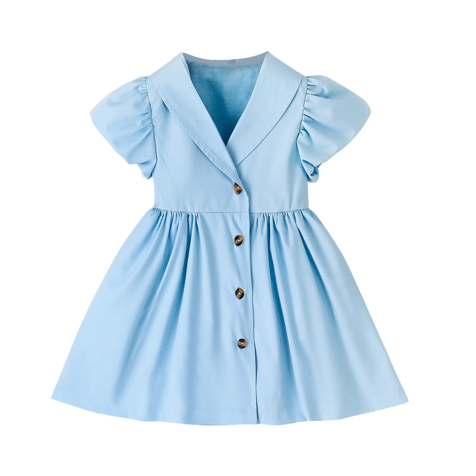 Amazon.com: Toddler Girls Short Sleeve Dresses Kids Solid Princess Dress  Clothes Flower Outfits for Baby (Light Blue, 3-4 Years): Clothing, Shoes &  Jewelry