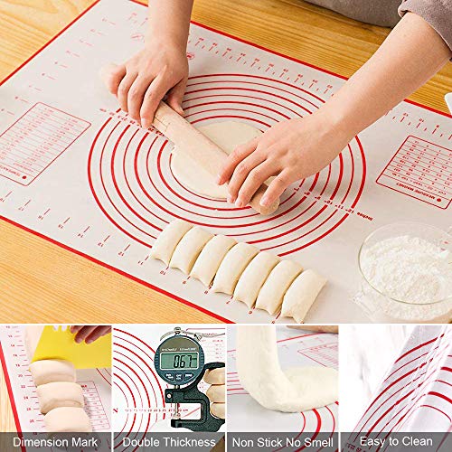 Pastry Cutter, Dough Scraper, Silicone Baking Mats - Stainless Steel Dough Cutters Pastry Blender Set in Gift Package (3 Pcs/Set), Professional Baking Dough Tools & Pastry Utensils for Home Kitchen