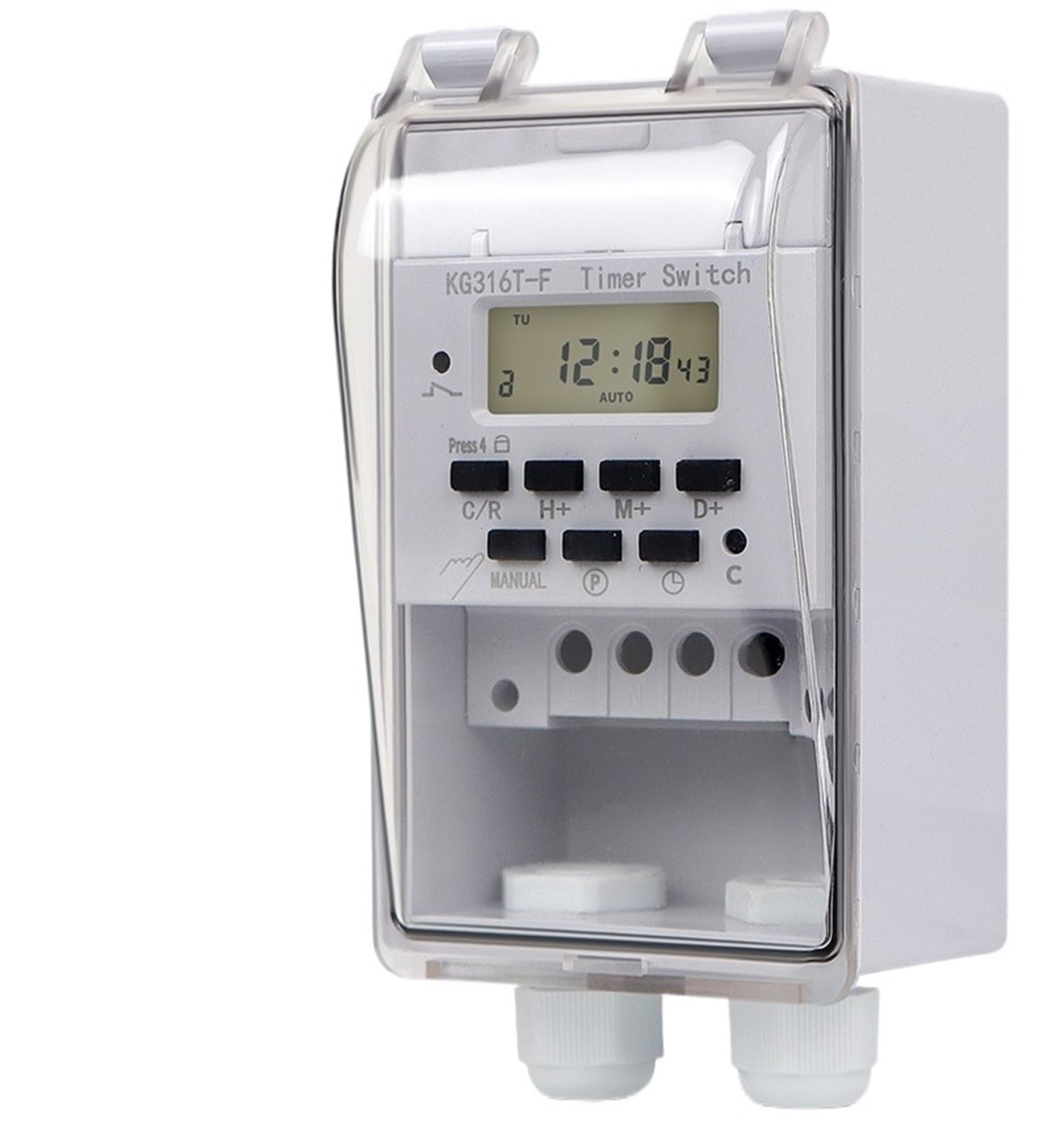 1PCS KG316T-F Digital Timer Switch 220V 30A Waterproof Wall Hanging Weekly 7 Days Programmable Electronic