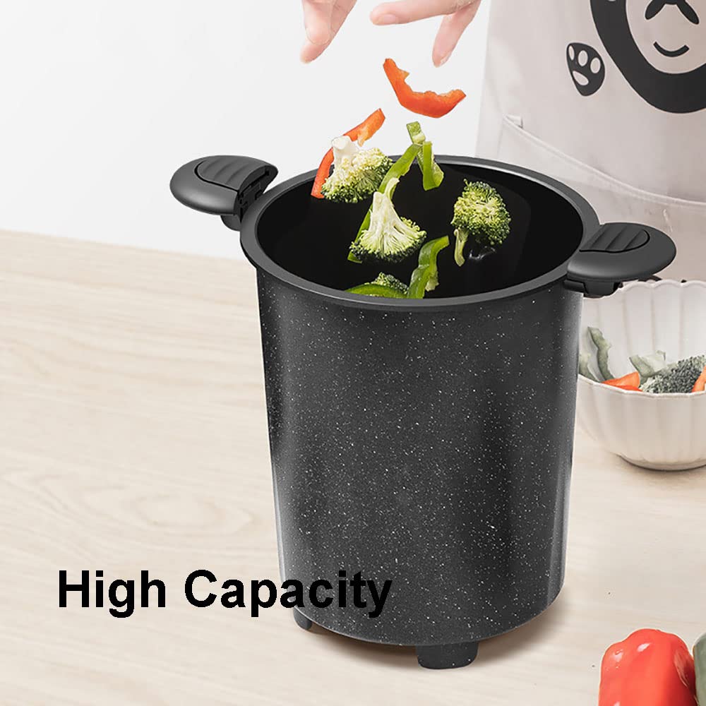 Máquina de cocina automática giratoria de 360°, máquina multifuncional para freír para el hogar, acampar al aire libre, viajes, cocina (rojo) 6