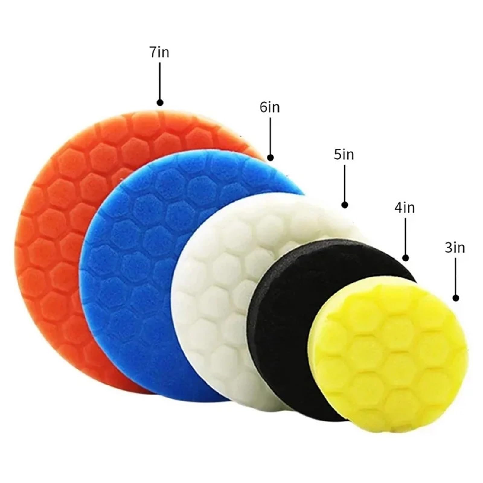 Kit de polissage de voiture 5 pièces - Éponge de polissage autocollante pour métal, verre, pierre (17,8 cm)