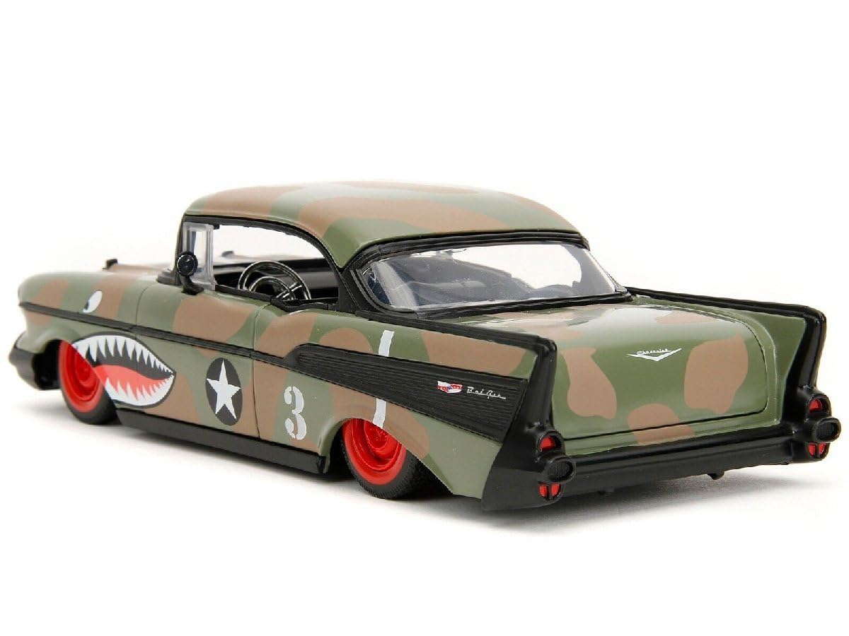Amazon | JADA TOYS 1/24 シボレー ベルエア 1957 アーミーグリーン 