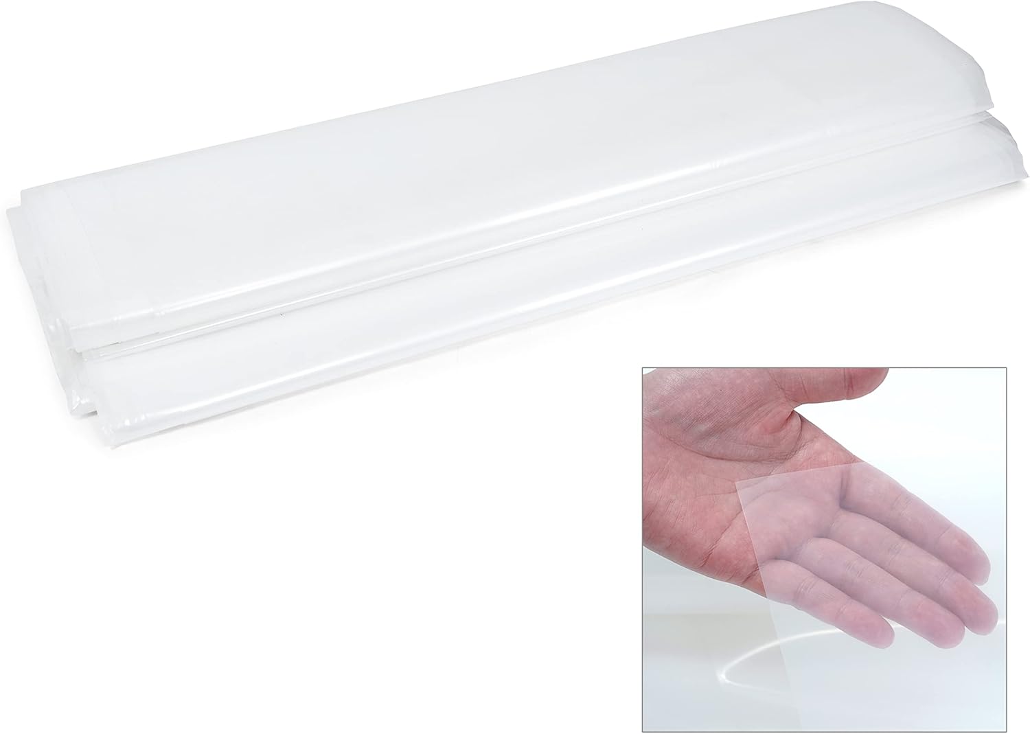 CAPHAUS 6 mil Clear Greenhouse Plastic Sheeting, 4-Year UV Resistant Polyethylene Film, Hoop House Cover for Horticulture, Gardening, Farming and Agriculture, 90% Light Transmittance, 32’ x 50’