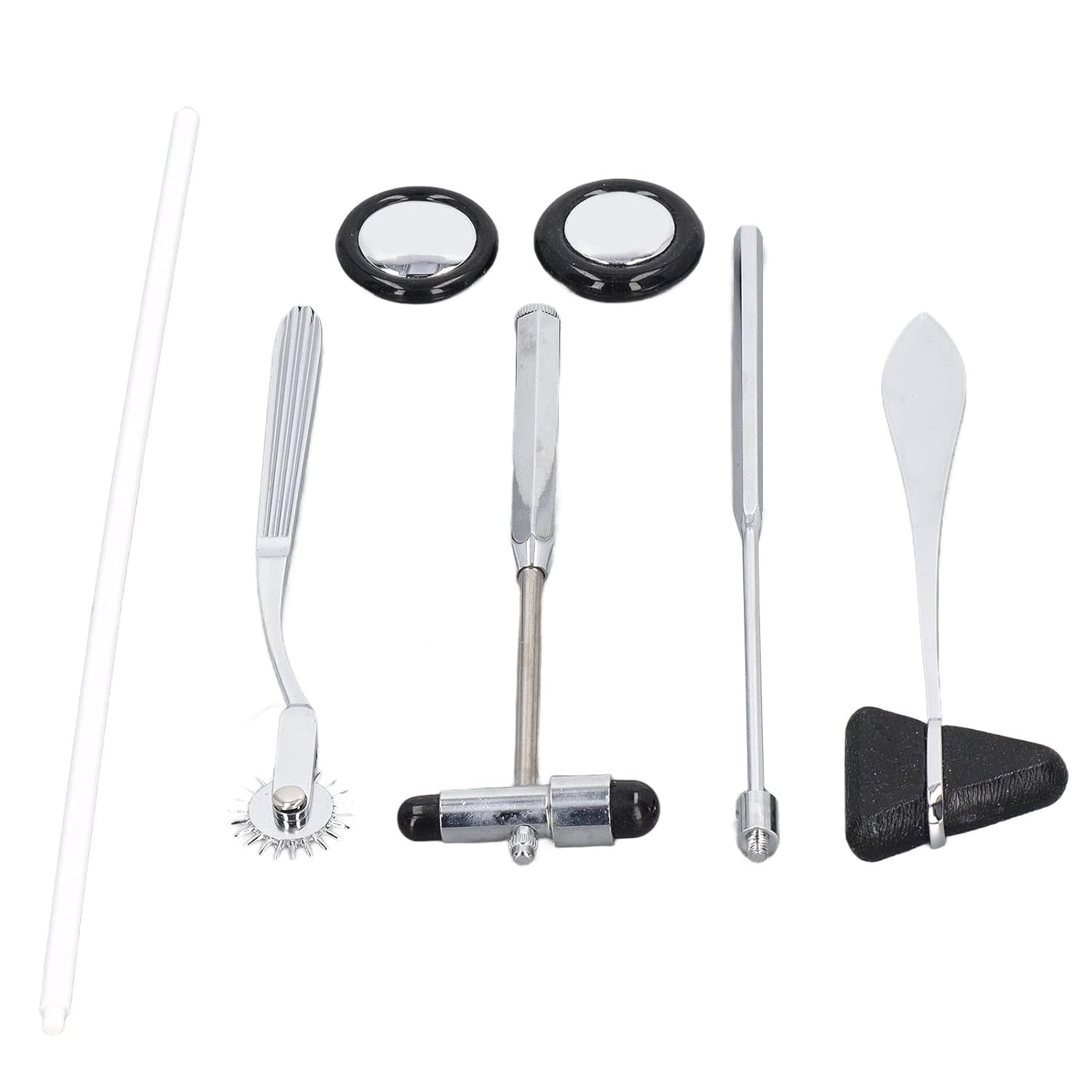 Juego de Martillo Neurológico, Instrumento Médico con Mango Ergonómico Plateado de 5 Piezas para Medir la Superficie del Cuerpo para el Médico