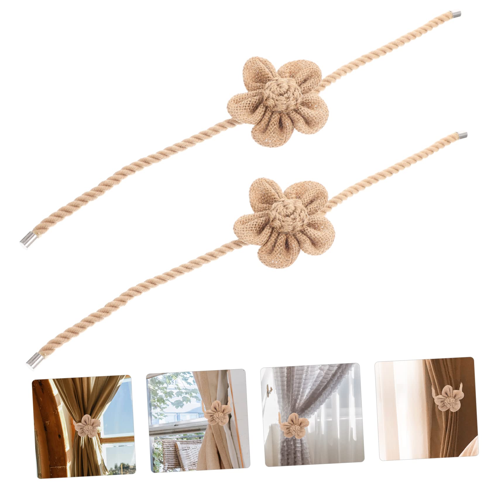MAGICLULU Lot De 4 Embrasses De Rideaux Magnétiques en Coton Et Lin pour Le Bureau Et La Maison (2 X 4)