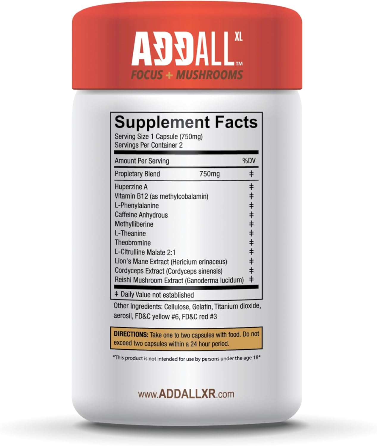 Addall Focus + Mushroom Memory Supplement (30 Count) Focus Mushroom #1 Effective Alternative Brain Supplement Substitute Pills Nootropic & Energy| No Crash | Science Backed Formula | 30 Capsules - Image 2