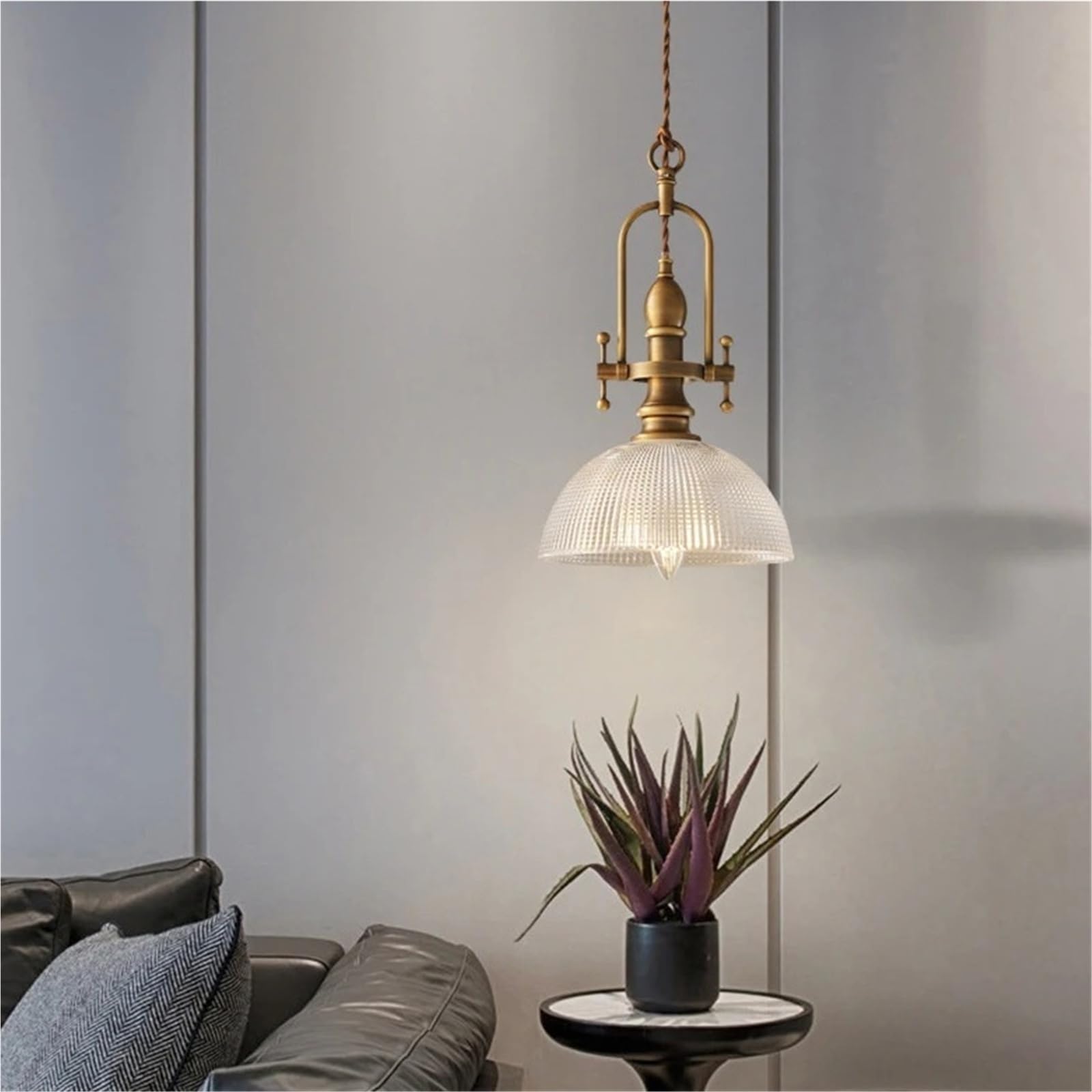 Creative Clear Glass Chandelier Brass Gold Hanging Pendant Light Ceiling Lighting Fixture Small Chandelier