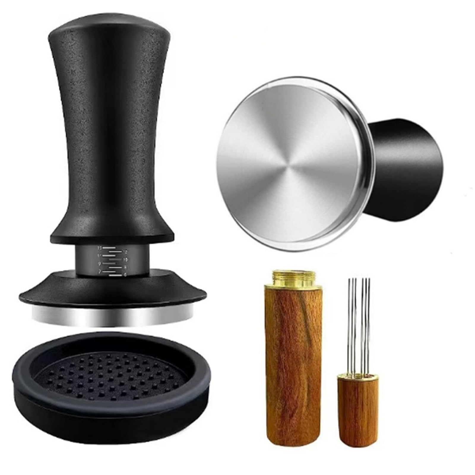 Kalttoy Press Tamper Coffee Tamper Mat Coffee Needle Stirrer Brewing Tool Perfect for Home and Commercial Use Equipment