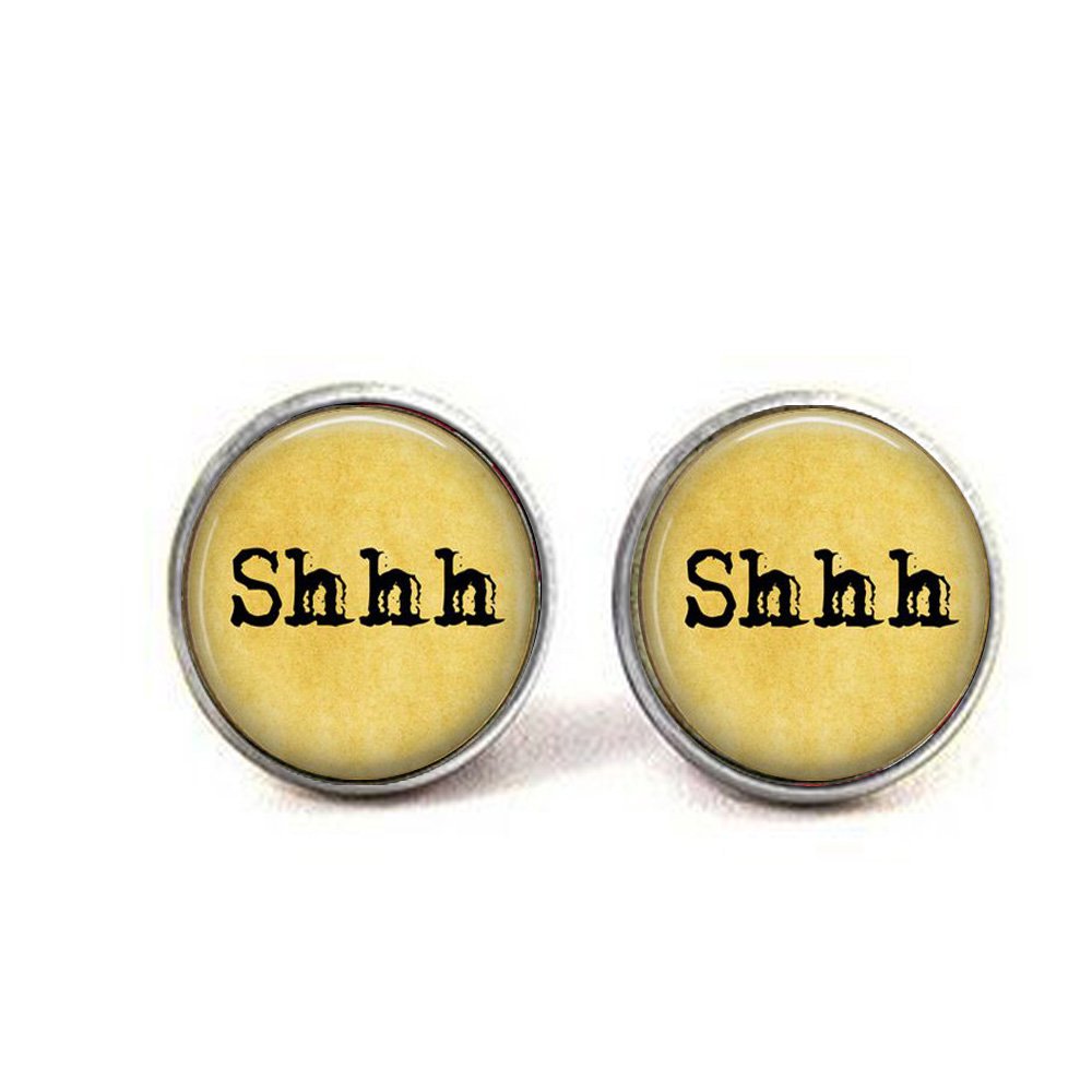 Shhh - Library Jewelry - Teacher Jewelry - Gift for Librarian - Gift for Teacher - Hush - Shhh Earrings