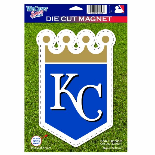 WinCraft MLB Kansas City Royals Die Cut Logo Magnet, 1 Count, Blue, Plastic, 6.25