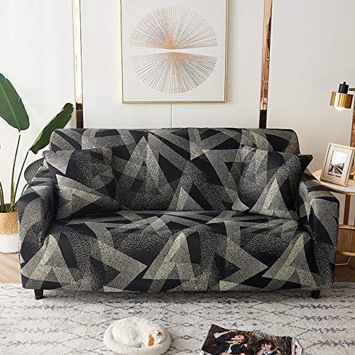 PPMP Fundas elásticas geométricas para sofás, Fundas elásticas para sofás para Sala de Estar, Funda para sofá, Silla, Funda para sofá, decoración del hogar, Funda para sofá A8, 3 plazas