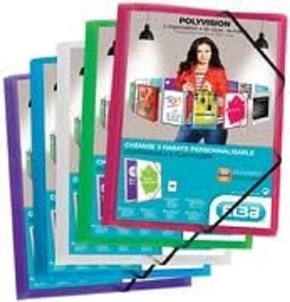 Elba Polyvision Elasticated Folder A4 Green Colorless, Blue, Pink, Purple, Green, Assorted