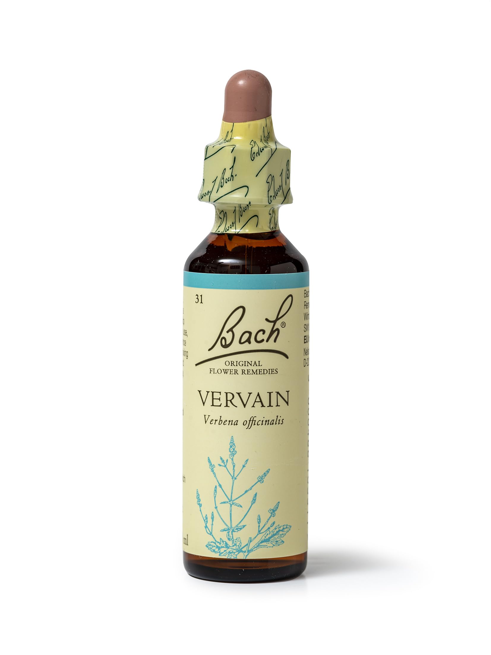β Bach Original Flower Remedies (Vervain) Live & Let Live, Unwind, Emotional Wellness, Natural Flower Essence, 20ml