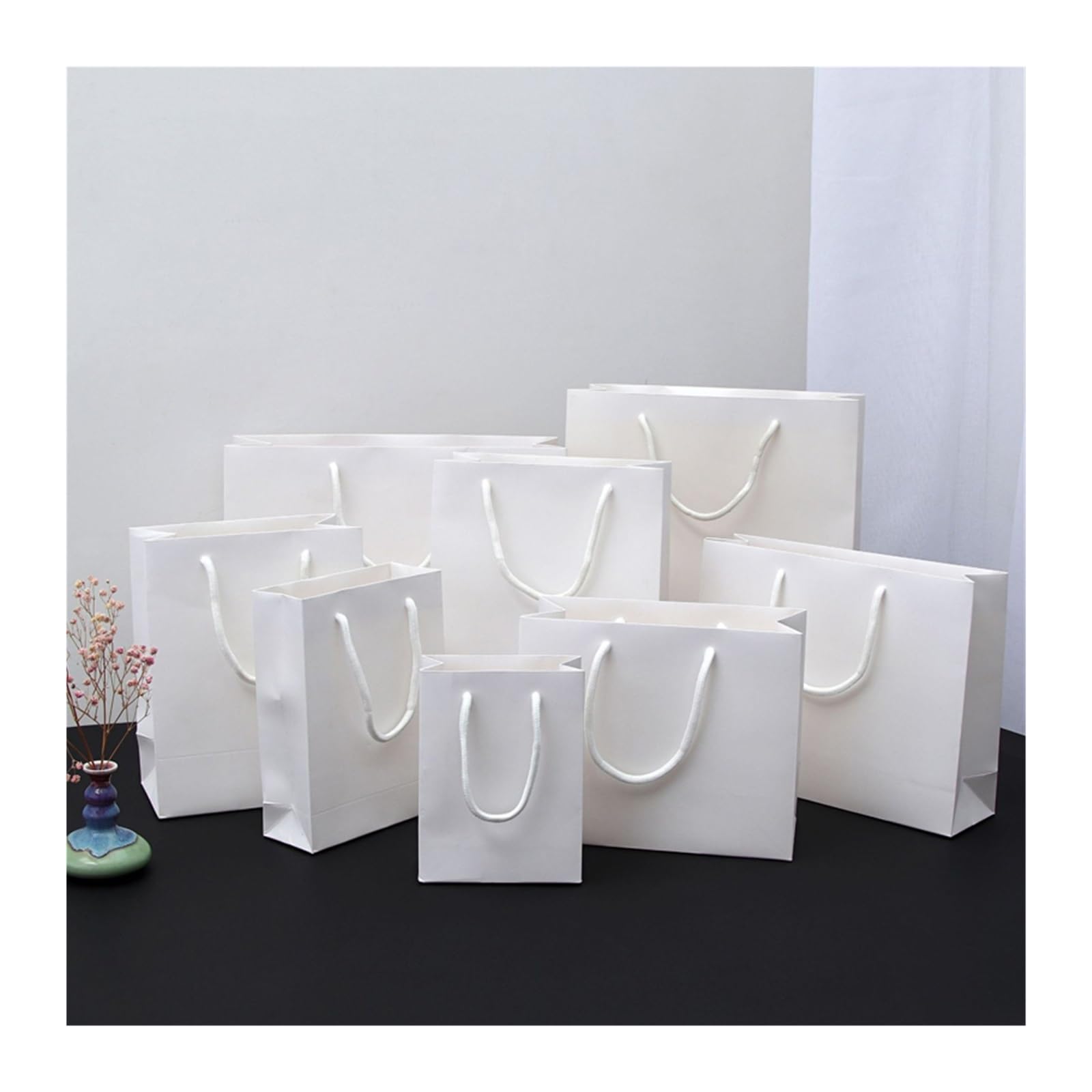 Bolsa Regalo 10/20/30 Bolsas De Regalo Negras. | For boda, cumpleaños, bautismo, fiesta, regalos, paquete, bolso, bolso(Black,H-12x6x10cm,20pcs)