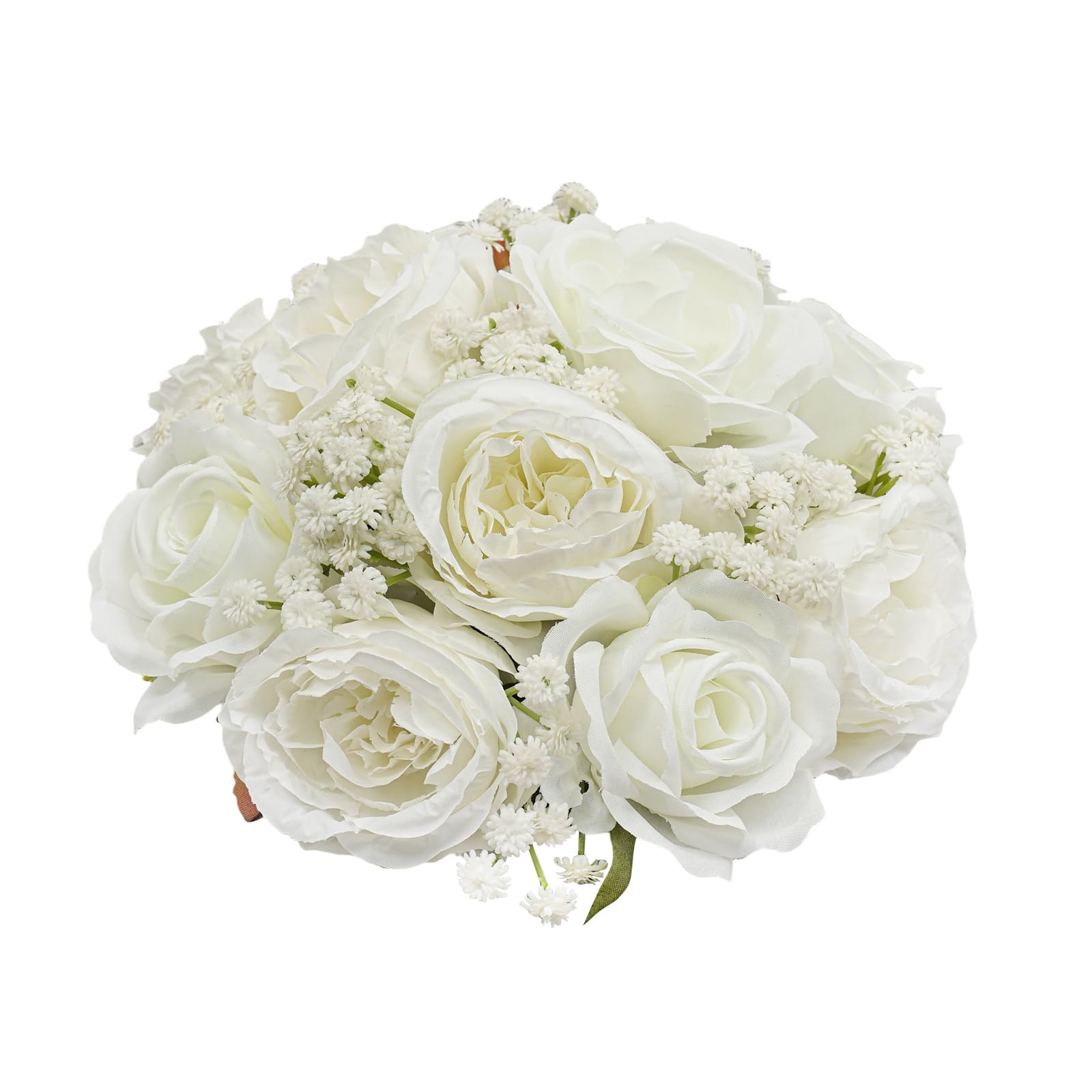 Künstliche Blumenbälle 10 er-Set Künstliche Blumen für Hochzeitsdeko | Weiß Seiden Blumenkugeln Jede (D x H) 24 x 10cm, für Tischdeko, Mittelstücke, Partys, Geburtstags, Wohnkultur