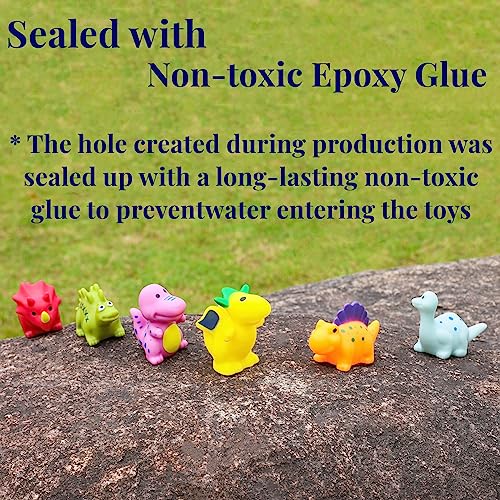 XY-WQ Mold Free Bath Toys No Hole, for Infants & Toddlers, No Hole No Mold Bathtub Toys (Dinosaur, 6 Pcs with Mesh Bag) - Image 6