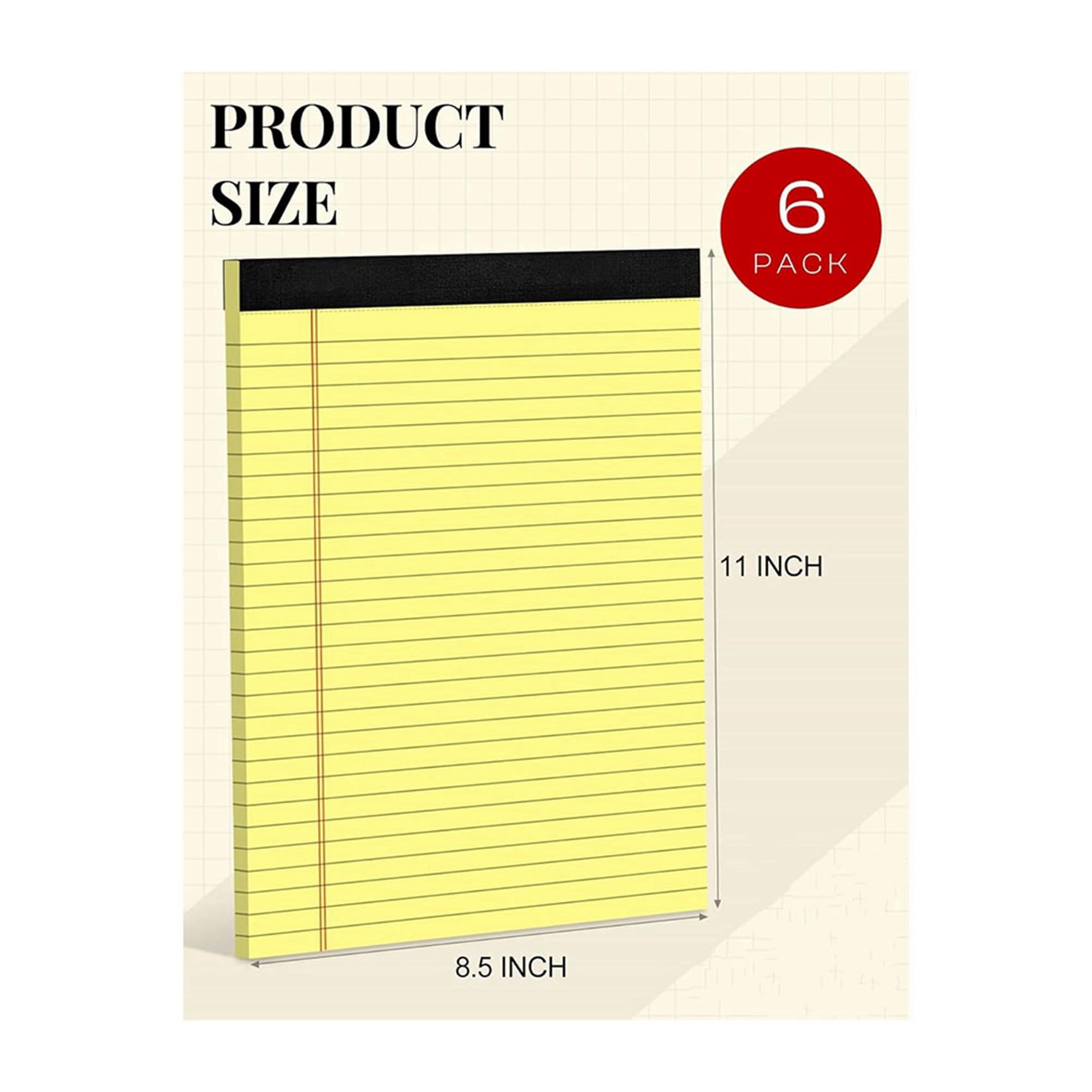 12-Pakowe Żółte Notesy 8,5 X 11,75 Wąskie Notatniki w Linie Żółte Notesy w Linie College