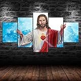 Photo Gallery hjdglp stampa su tela 5 pezzi quadro moderno soggiorno,quadri camera da letto,quadro su tela 5 pezzi stampe da parete,con cornice,gesù amore opera cristianesimo poster religioso,regali 150x80cm Photo Gallery hjdglp stampa su tela 5 pezzi quadro moderno soggiorno,quadri camera da letto,quadro su tela 5 pezzi stampe da parete,con cornice,gesù amore opera cristianesimo poster religioso,regali 150x80cm