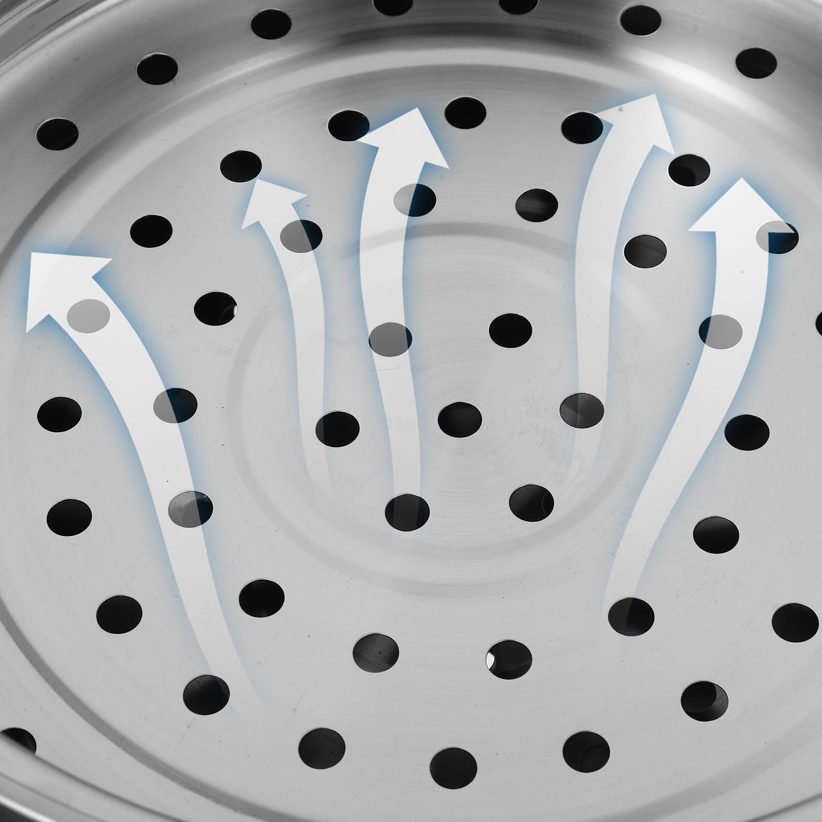 Vaporera para Cocción al Vapor Tapa Acero Inoxidable Super Gruesa de Cuatro Capas Cazuela para Guisar Vapor Multifuncional en Cocina