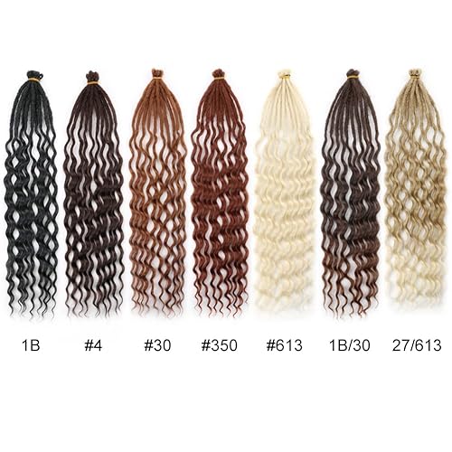 Miniatura 6 de Aguacor Extensiones de rastas sintéticas con extremos rizados 20 pulgadas 20 hebras extensiones finas SE con extremos ondulados cabello reggae hecho