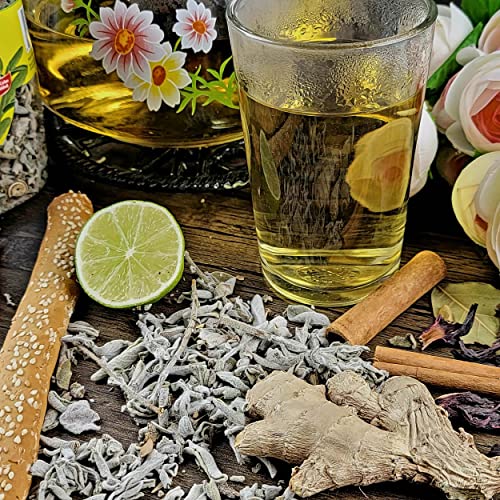 Baraka Dried Sage Tea Leaves | Caffeine-Free Loose Leaf Sage Tea, Whole Sage Leaves In Jar | No Preservatives, No Additives, Natural Herbal Tea (3.5 Oz) #TOP2