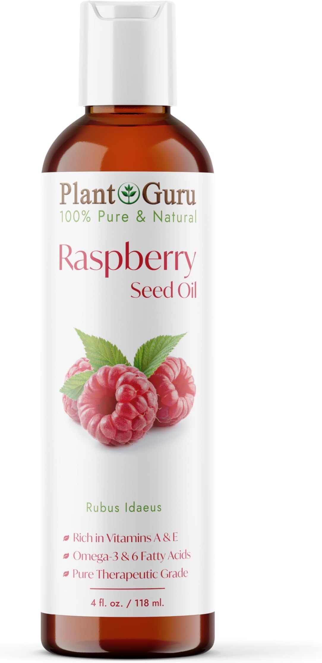 Red Raspberry Seed Oil 4 fl. oz. Cold Pressed Unrefined 100% Pure & Natural Carrier – Ideal for Skin, Face, Body, and Hair Moisturizer. Great for DIY Soap, Creams, Lotions, and Lip Balms.
