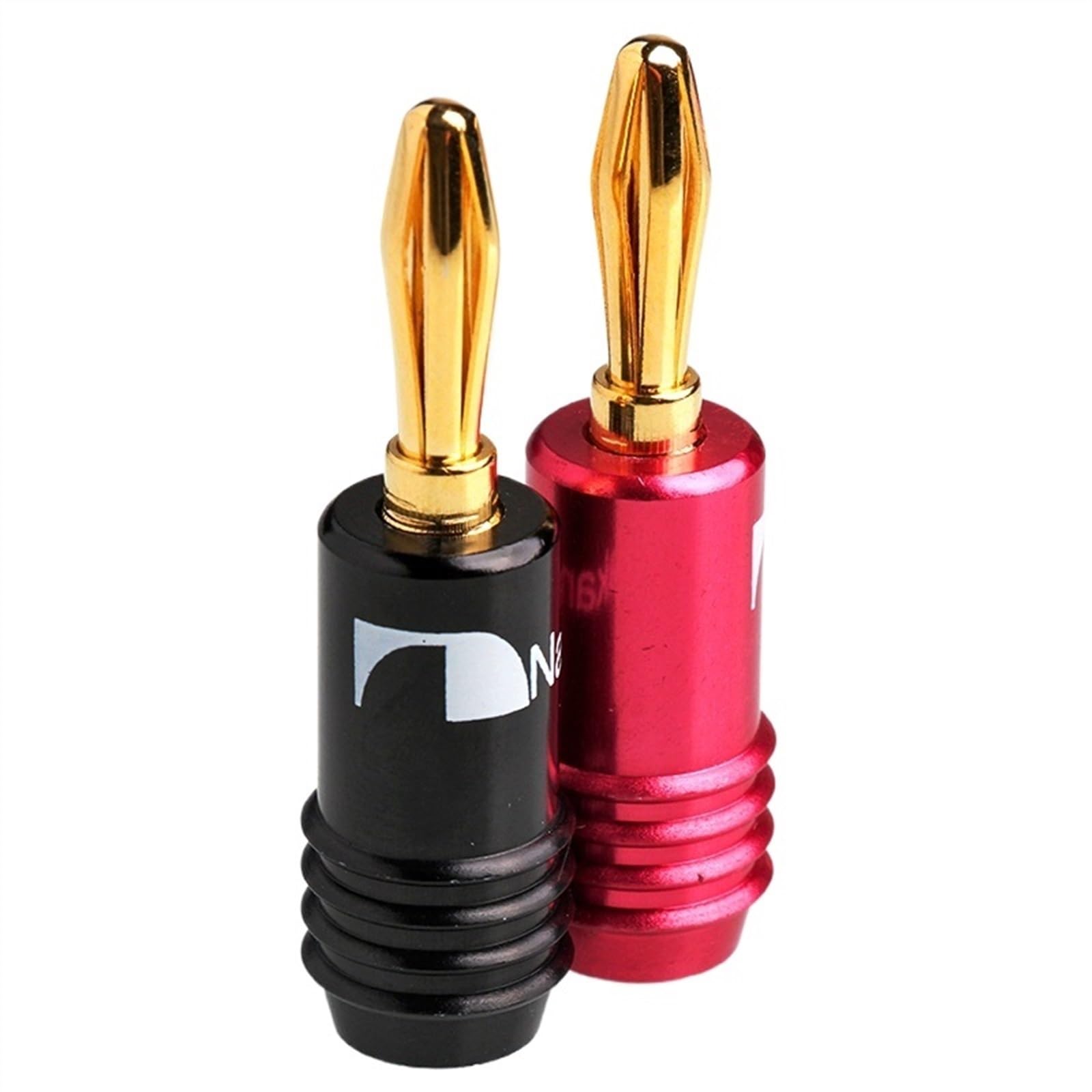 Connecteur d'interface plaqué Or 3.5mm, 10 pièces/lot, Terminal à tête Banane 3.5, 2 pièces Rouge, 2 pièces Noir(4pcs)