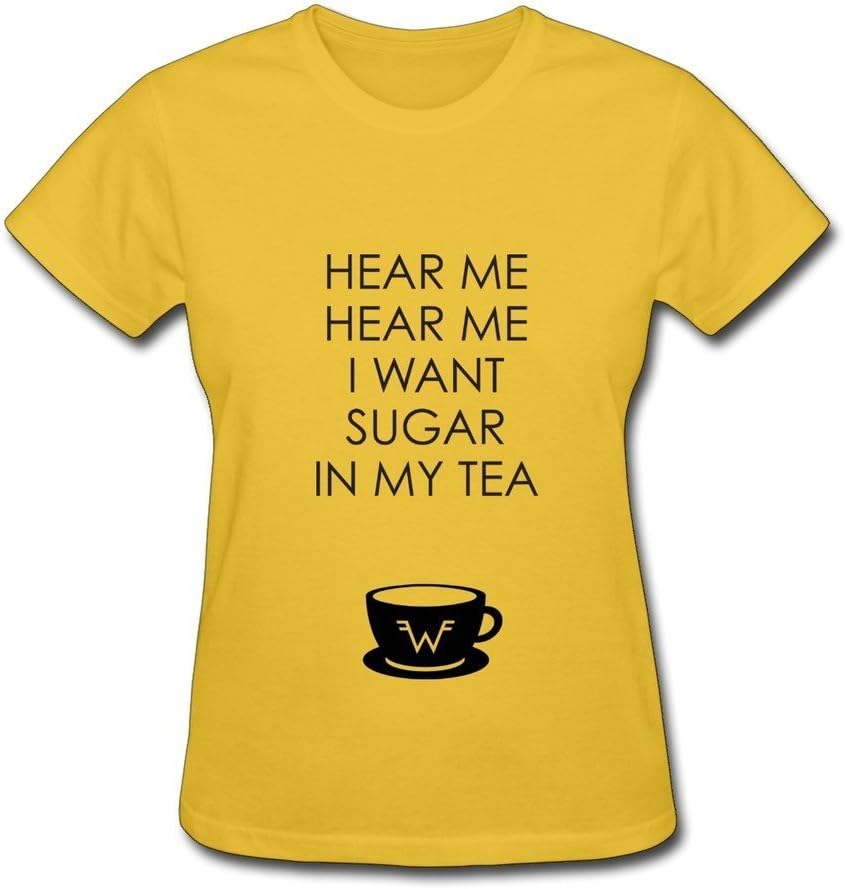 Women's T Shirts Weezer Yellow X-Large