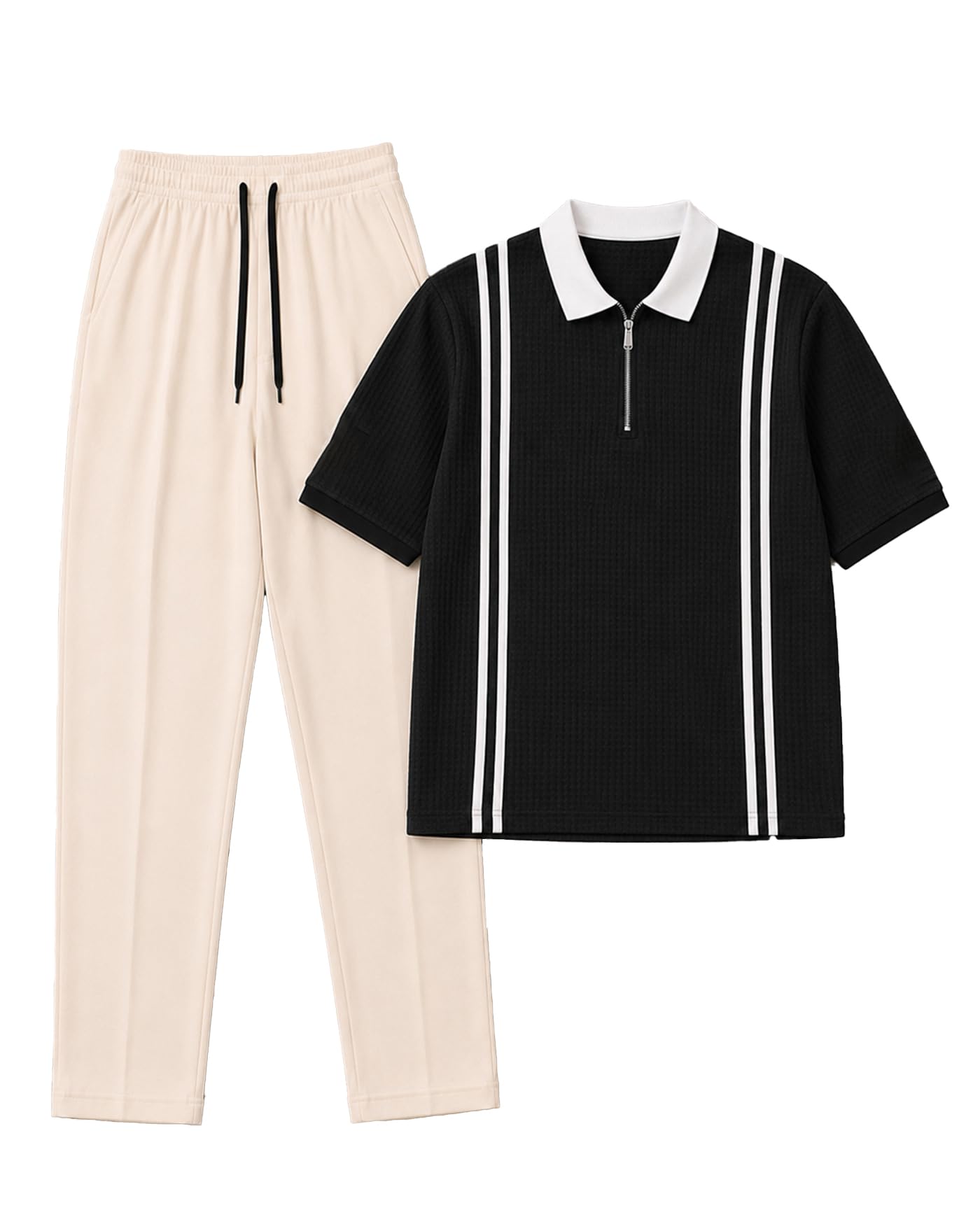 ausk Men's Smart Casual Polo Co-Ord Set | Cotton Blend Polo T-Shirt with Track Pant | Comfortable Lounge Wear | Holiday Wear Clothing Set-picture-38
