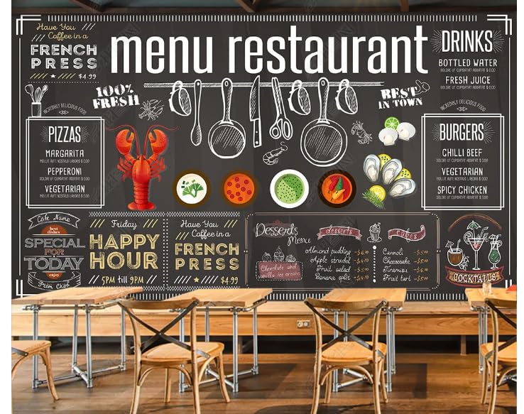 Papier Peint Restaurant Écrevisses Poster Mural 3D 200x140cm