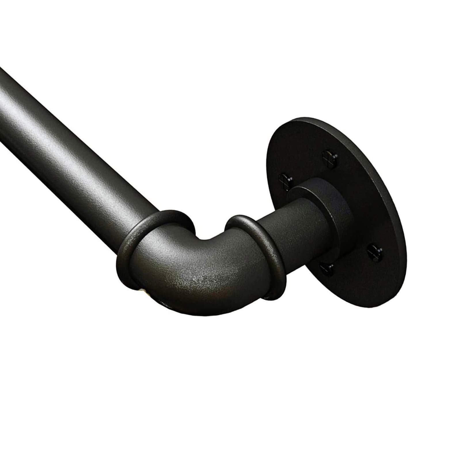 Rampe d'escalier 330 cm kit complet en fer forgé noir mat antidérapant