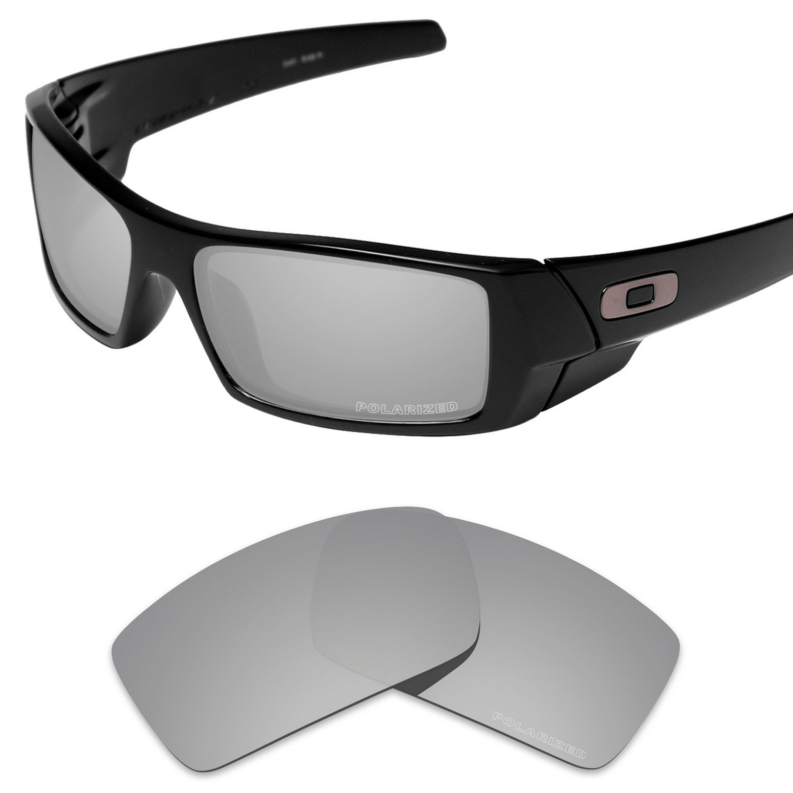 Performance Lenses Compatible with Oakley Gascan Polycarbonate Polarized Etched-Silver Metallic