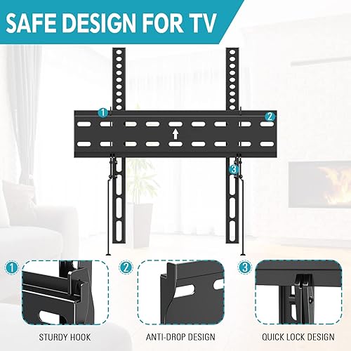 Miniatura 5 de MU0007 MOUNTUP Soporte de pared inclinable para TV para la mayoría de televisores de 26 a 60 pulgadas y soporte de pared de TV de perfil bajo para