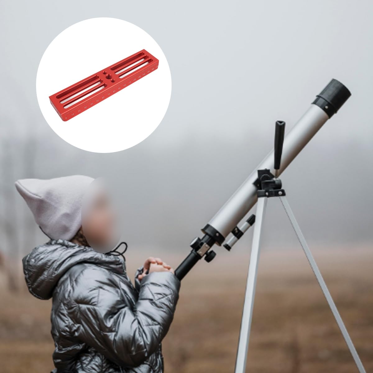 Ludom 1 pz. Piastra di montaggio per telescopio a coda di rondine con specchio guida stellare multifunzionale, accessori per telescopio astronomico (180 mm)