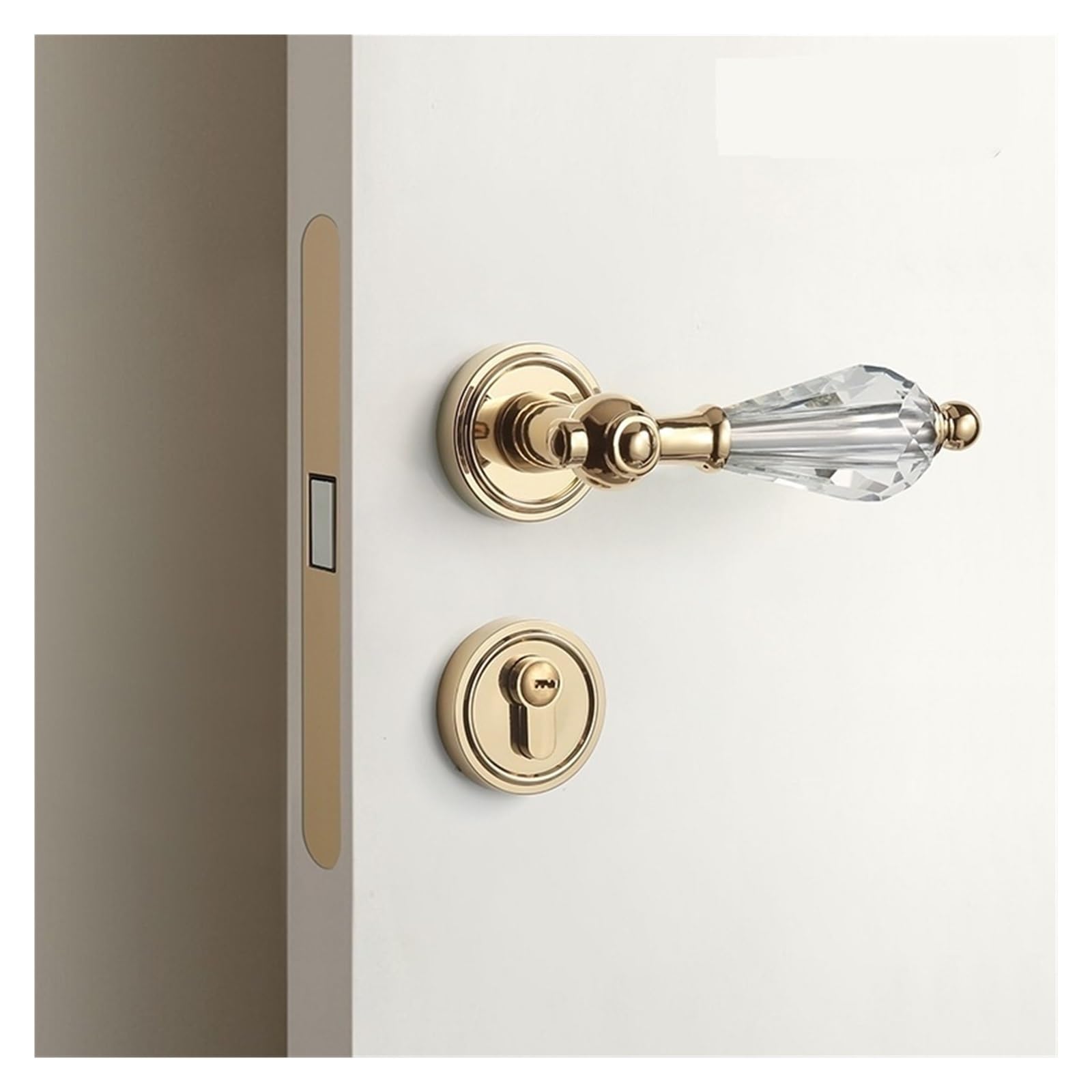 Serrure de maison silencieuse dorée pour chambre parentale