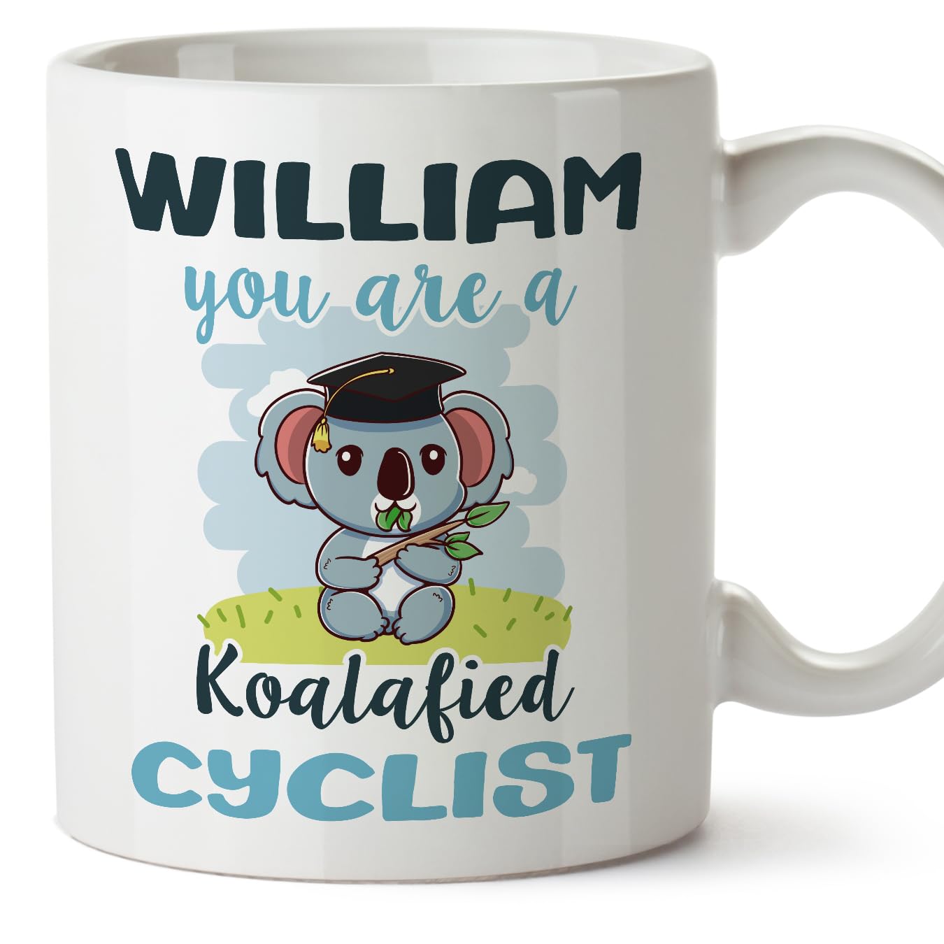 MUGFFINS Personalised Mug for Cyclist man - in English - Custom Koalafied - Funny Custom Gift for Colleagues - Ceramic 11oz Mug — image 1