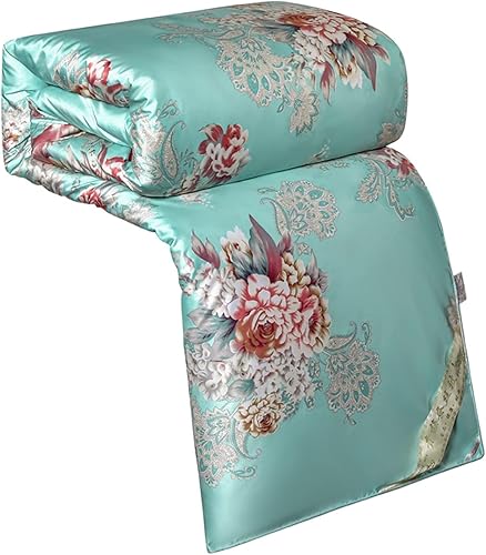 KFJBX Silk Comforter Summer Cool Quilt SpringAutumn Quilt Winter Double King Duvet Jacquard Bedding in Filler Color Gray Size 150x200cm 3kg