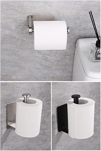 Miniatura 4 de Portarrollos de papel higiénico montado en la pared - Soporte autoadhesivo de acero inoxidable para baño y cocina - Impermeable y resistente al