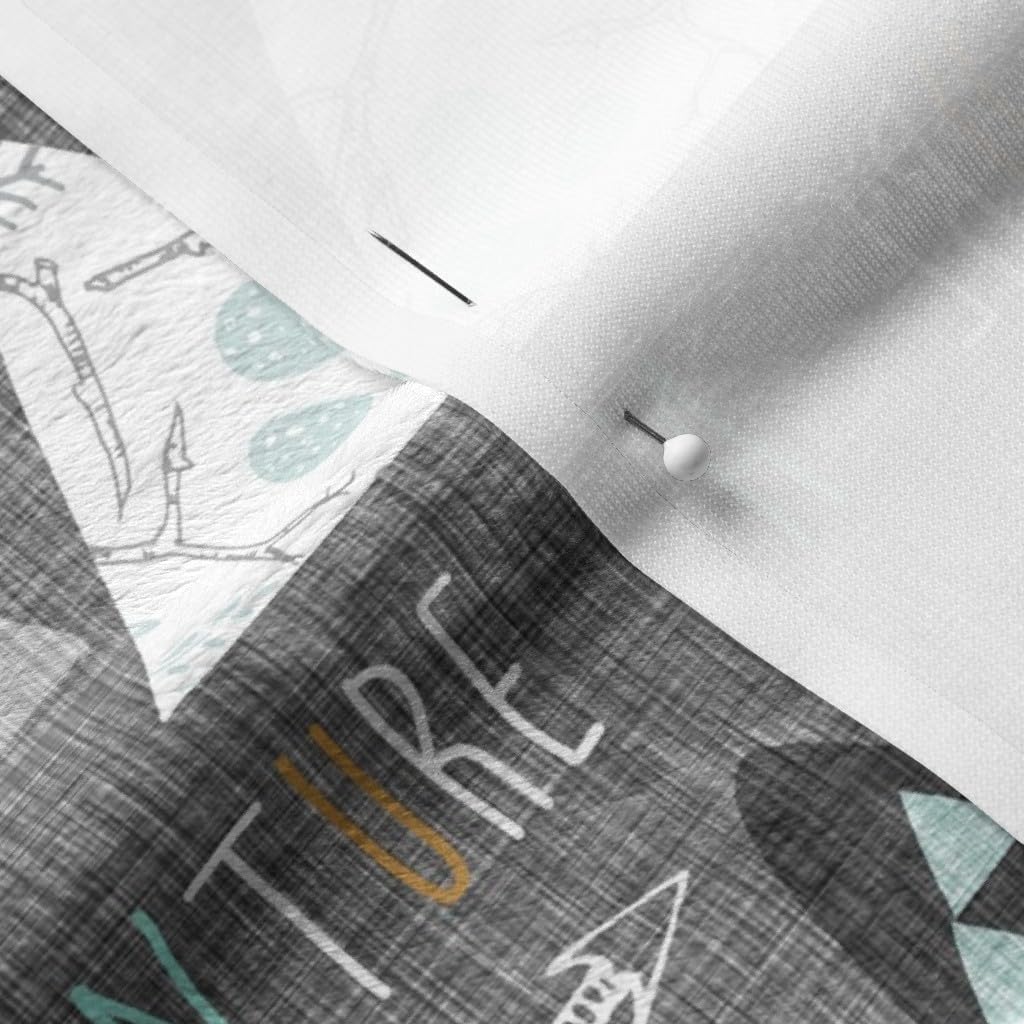 Spoonflower Fabric - Mountain, Adventure, Charcoal Gray, Rustic, Explore, Boy, Boho, Modern Printed on Minky Fabric by The Yard - Sewing Baby Blankets Quilt Backing Plush